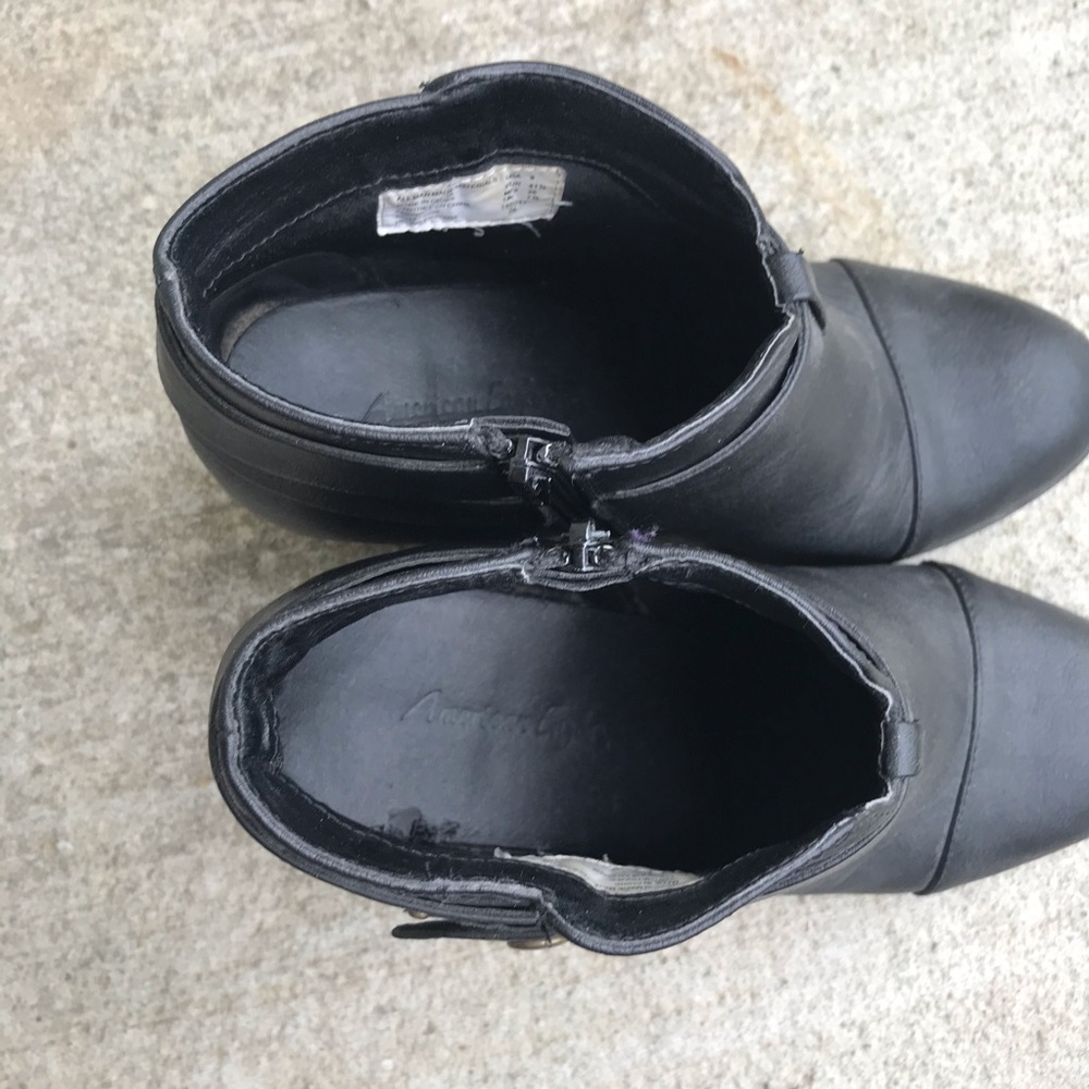 American Eagle Black Heeled Strap Ankle Boots - Picture 3 of 8
